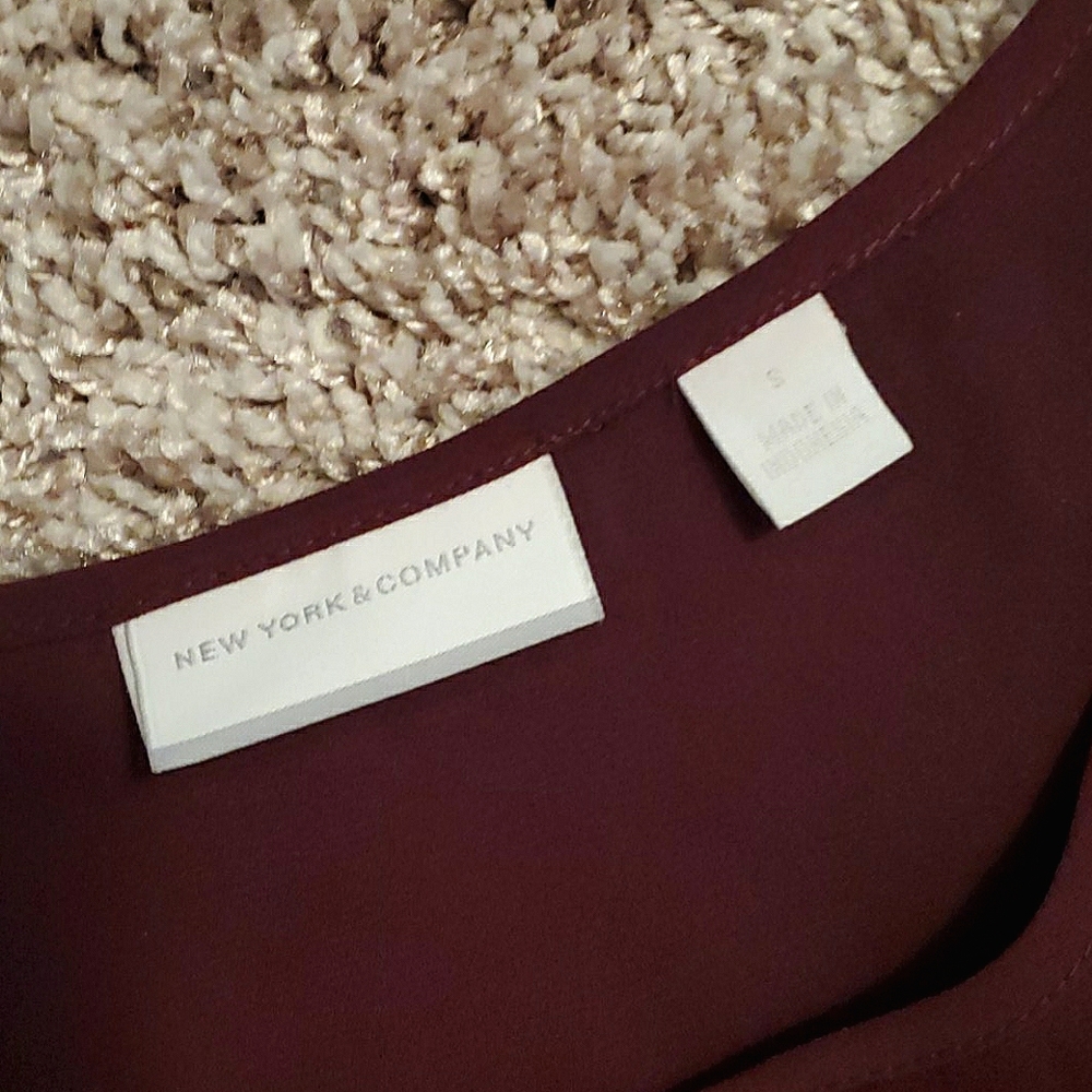 New York & Company Burgundy Blouse - Picture 2 of 2